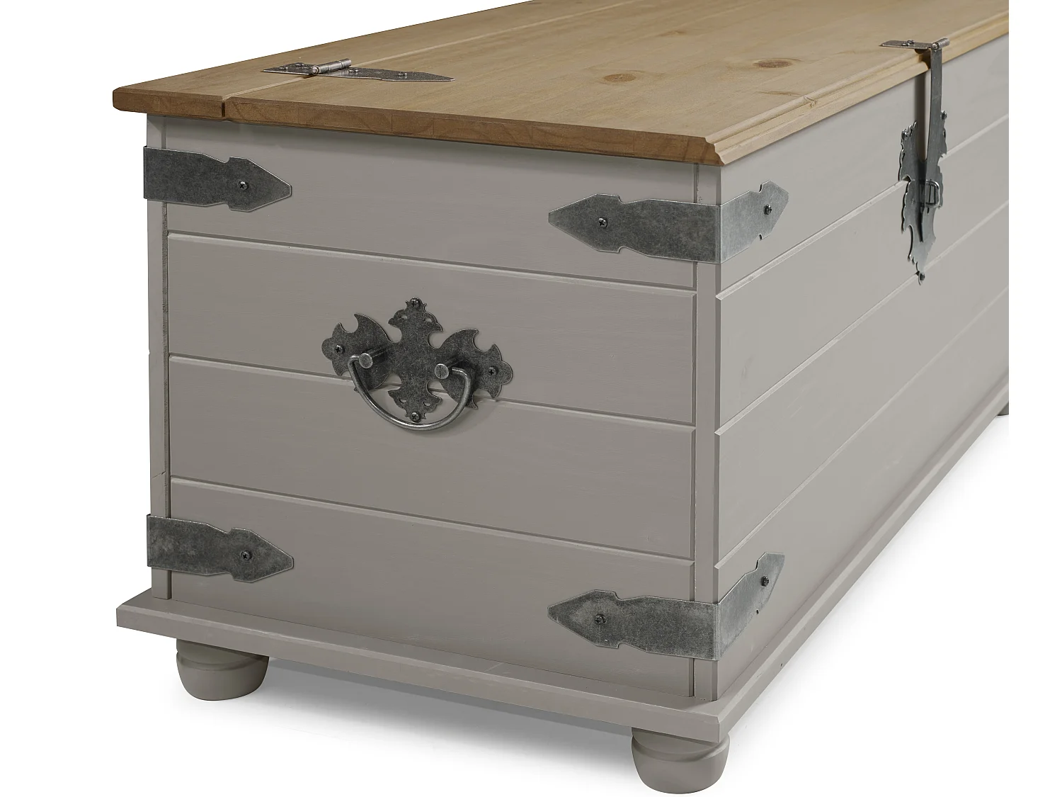 Mercers Furniture Corona Grey Wax Blanket Box Toy Storage Chest Ottoman Solid Wood Pine Wooden with Mexican Styling