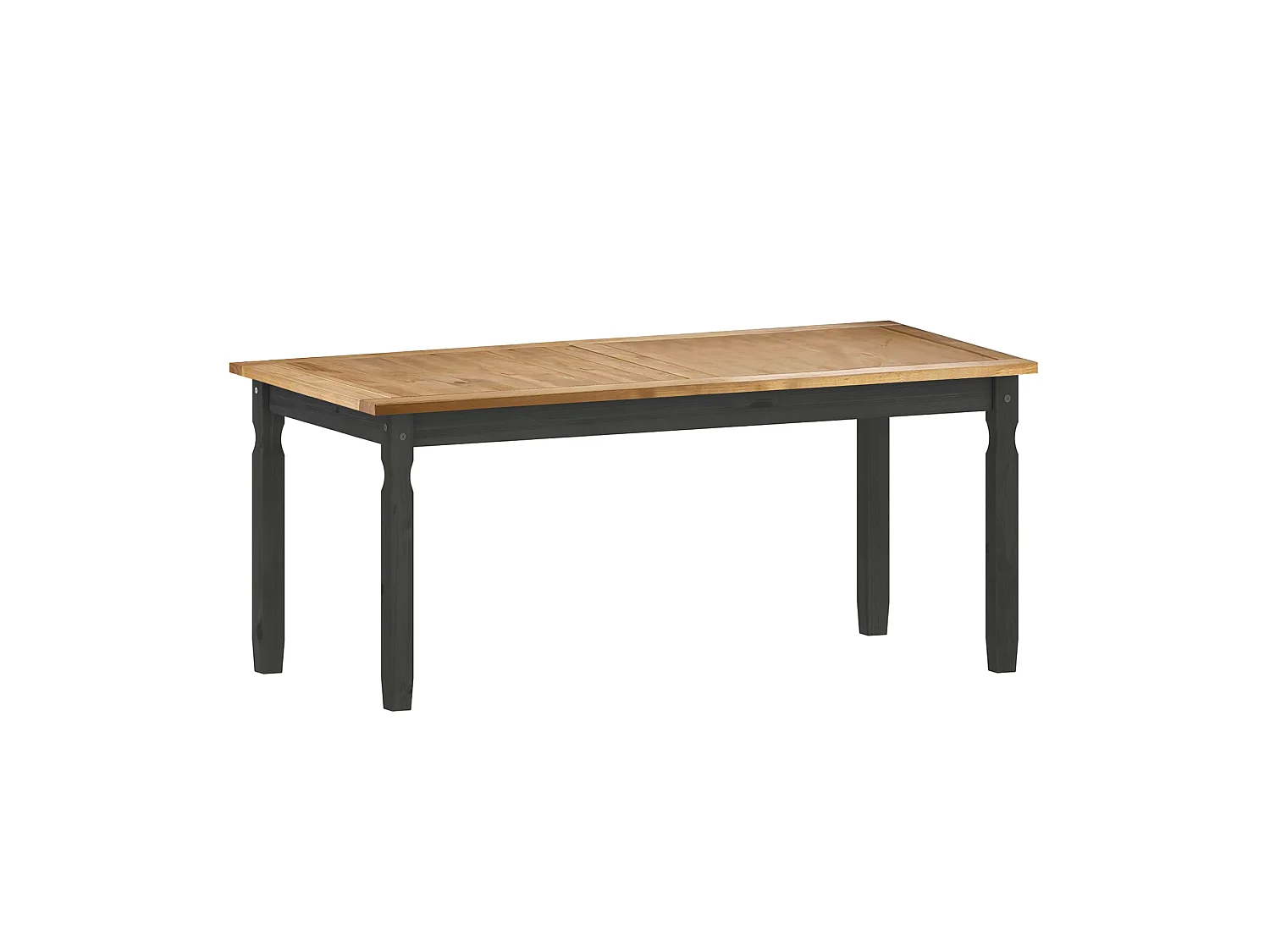 Mercers Furniture Corona Charcoal 6'0 Dining Table & 6 Chairs Set Solid Wood Mexican Pine Wooden Long Large Kitchen Dark Grey