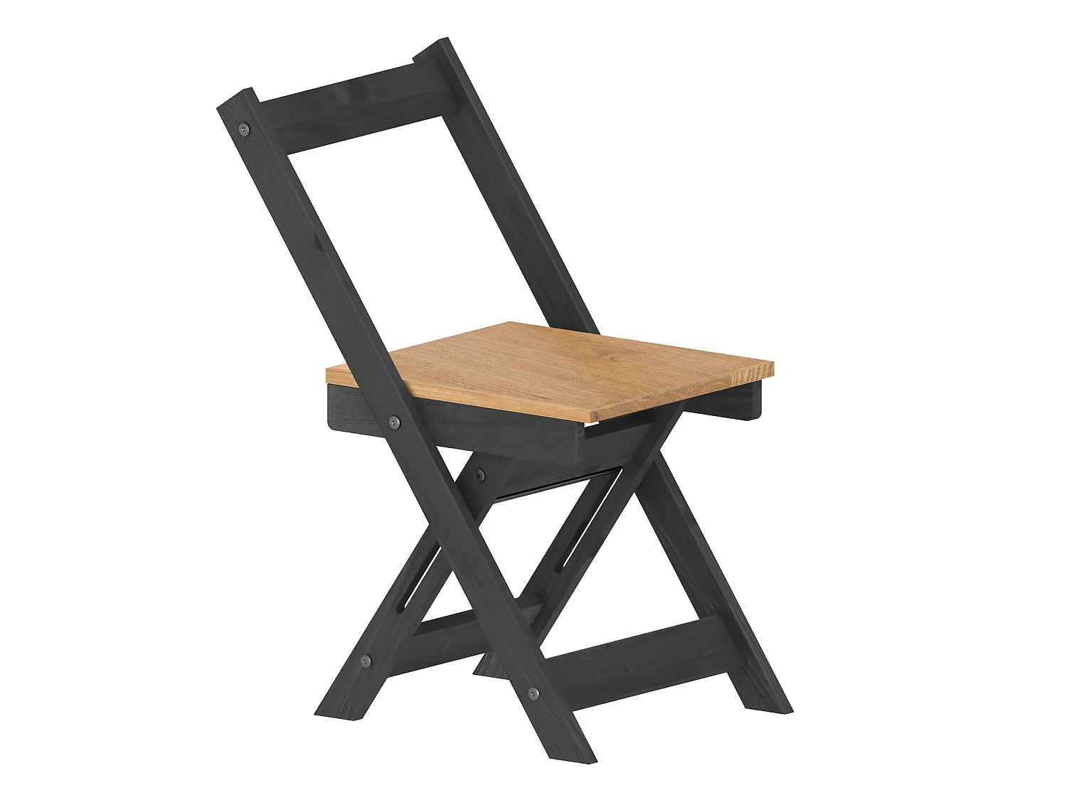Mercers Furniture Corona Charcoal Butterfly Dining Set Folding Table 4 Chairs Compact Drop Leaf Kitchen Small Solid Wood Mexican Pine Dark Grey