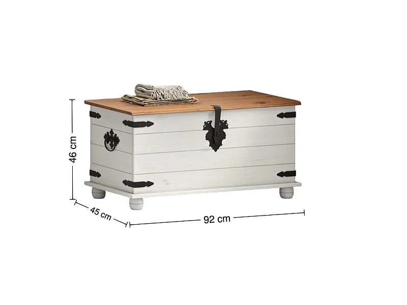 Mercers Furniture Corona White Blanket Box Storage Toy Chest Ottoman Bedding Trunk Solid Wood Mexican Pine Wooden