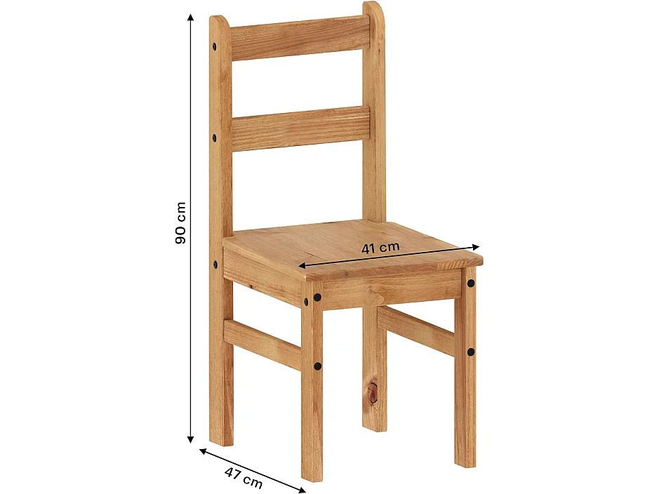 Mercers Furniture Corona Rio Dining Table & 2 Chairs Set Square Small Kitchen Solid Wood Pine Wooden with Mexican Styling