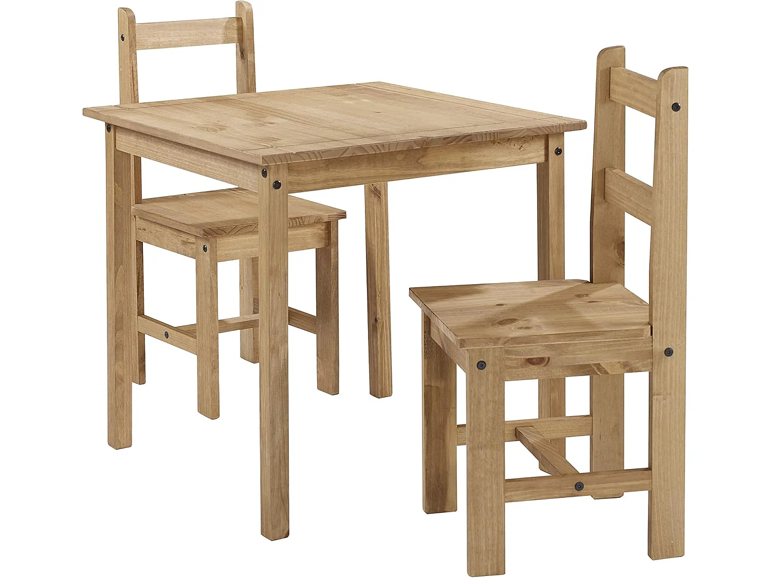 Mercers Furniture Corona Rio Dining Table & 2 Chairs Set Square Small Kitchen Solid Wood Pine Wooden with Mexican Styling