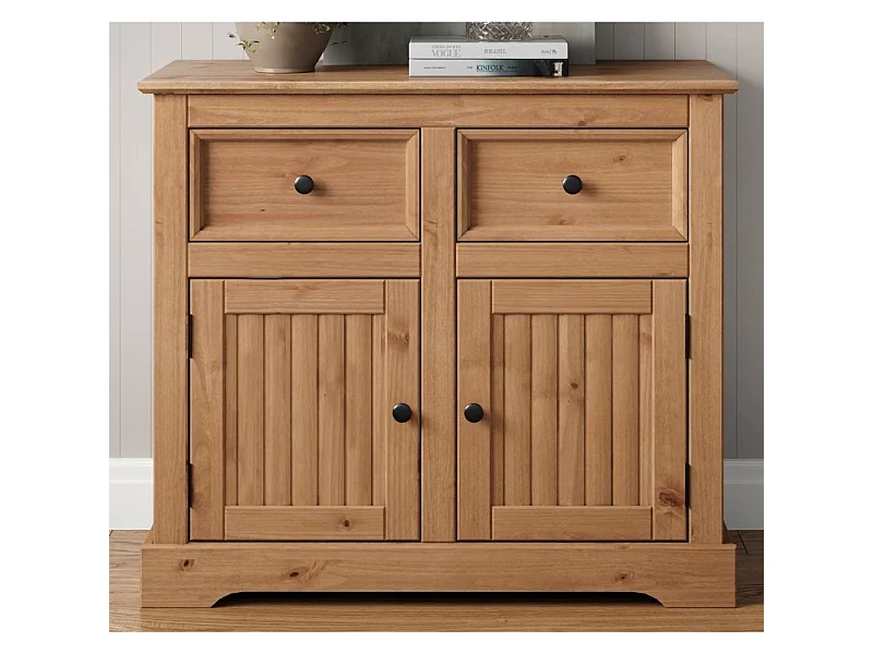 Mercers Furniture Country Antique 2 Door 2 Drawer Sideboard Cabinet Storage Cupboard Solid Wood Pine Wooden