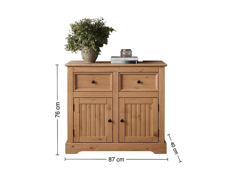 Mercers Furniture Country Antique 2 Door 2 Drawer Sideboard Cabinet Storage Cupboard Solid Wood Pine Wooden