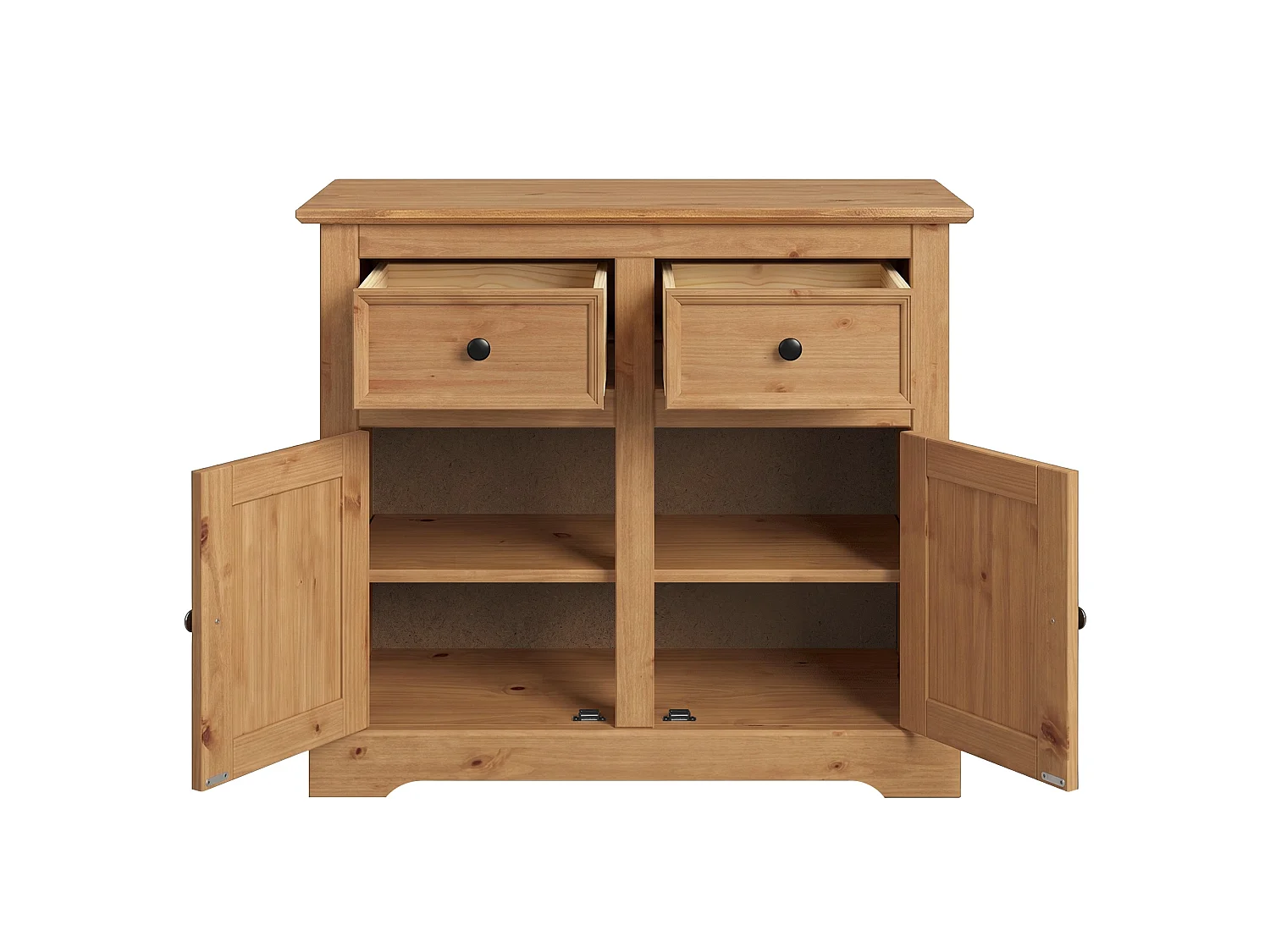 Mercers Furniture Country Antique 2 Door 2 Drawer Sideboard Cabinet Storage Cupboard Solid Wood Pine Wooden