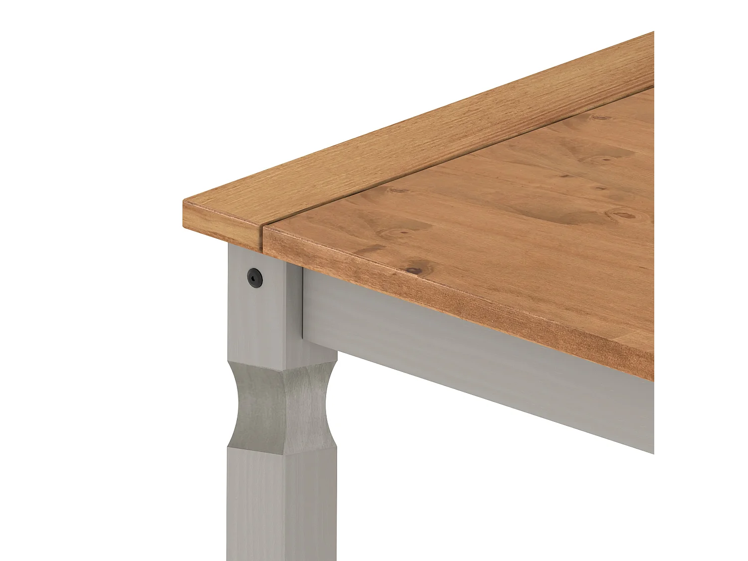 Mercers Furniture Corona Grey Wax 4'0 Dining Table & 4 Chairs Set Solid Wood Pine Wooden Kitchen with Mexican Styling
