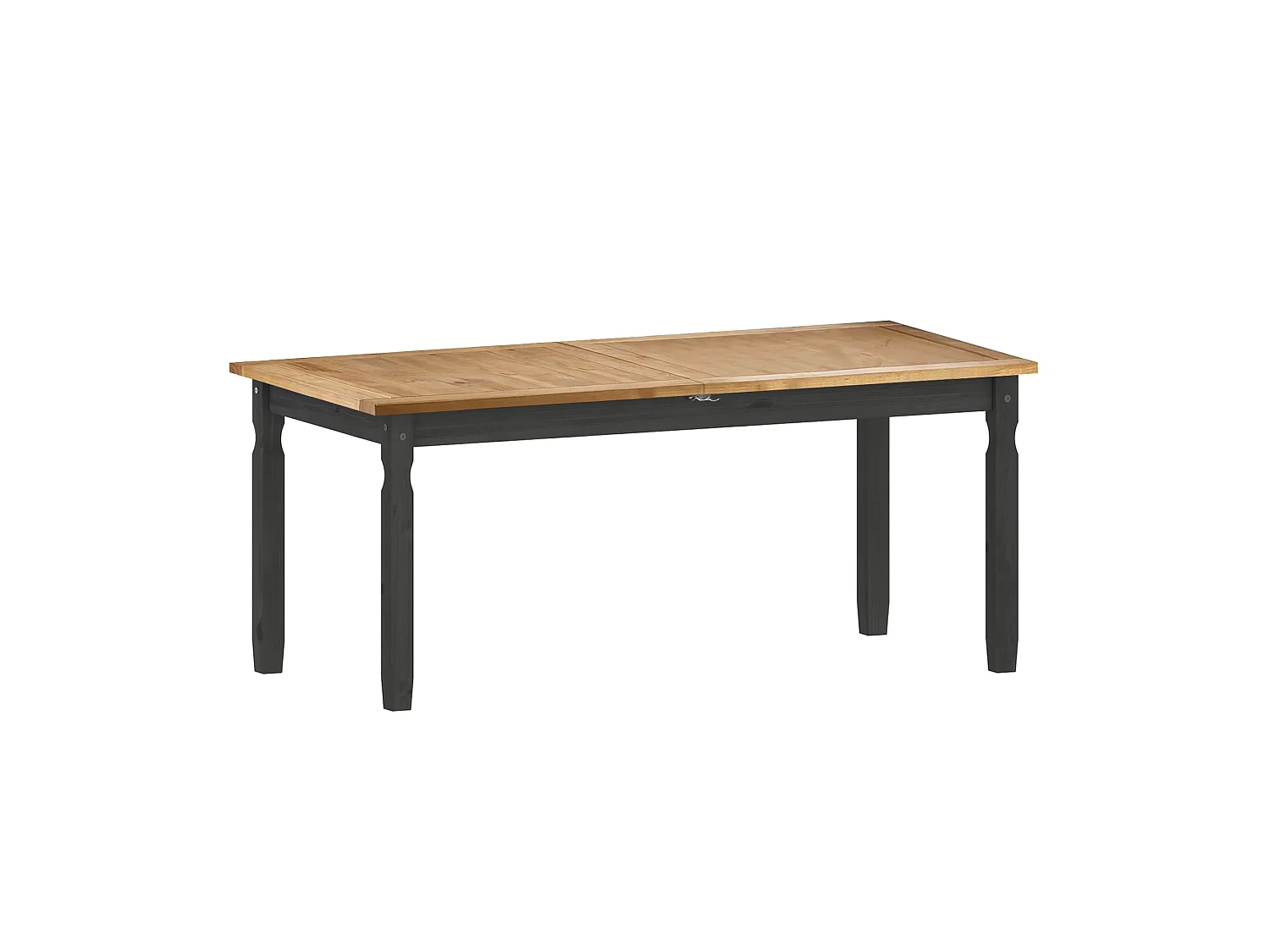 Mercers Furniture Corona Charcoal Large Extending Table & 6 Chairs Set Solid Wood Mexican Pine Wooden Large Long Kitchen Dark Grey