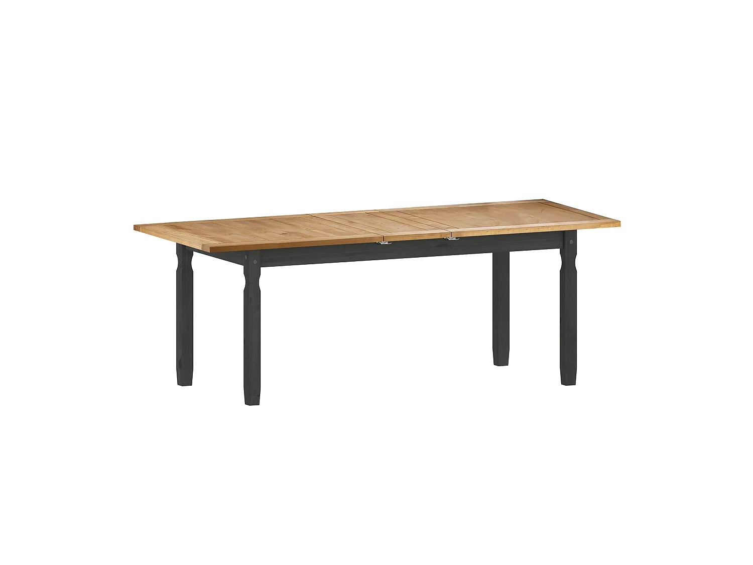 Mercers Furniture Corona Charcoal Large Extending Table & 6 Chairs Set Solid Wood Mexican Pine Wooden Large Long Kitchen Dark Grey