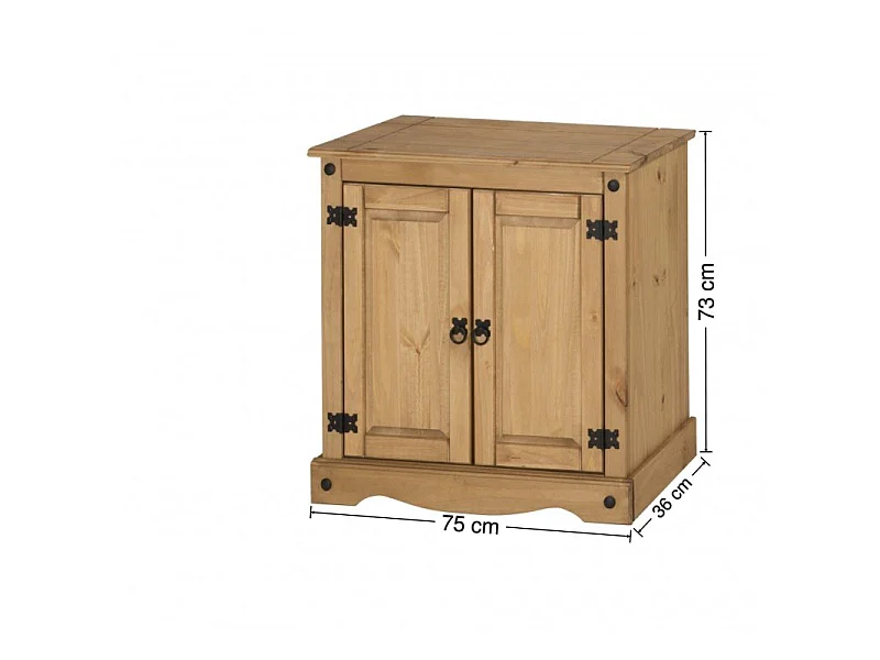 Mercers Furniture Corona 2 Door Cupboard Small Sideboard Cabinet Solid Wood Pine Wooden with Mexican Styling
