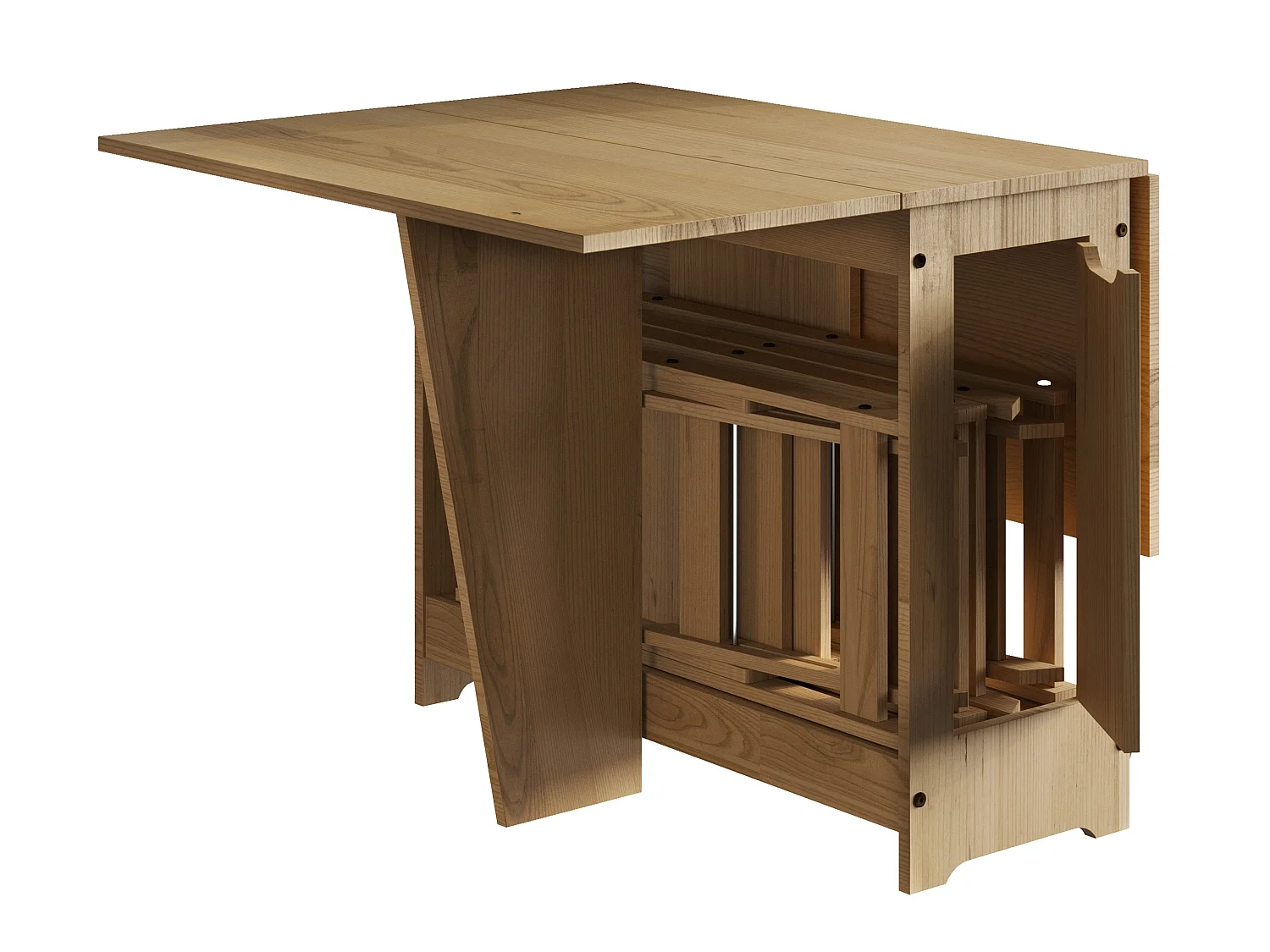 Mercers Furniture Corona Butterfly Dining Set Table & 4 Chairs Folding Compact Drop Leaf Solid Wood Mexican Pine Wooden Small Kitchen