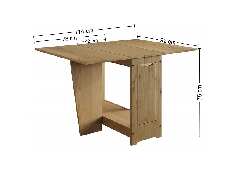 Mercers Furniture Corona Butterfly Dining Set Table & 4 Chairs Folding Compact Drop Leaf Solid Wood Mexican Pine Wooden Small Kitchen