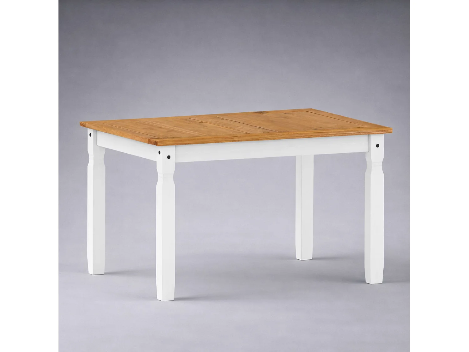 Mercers Furniture Corona White 4'0" Dining Table & 4 Chairs Set Solid Wood Mexican Pine Wooden Kitchen