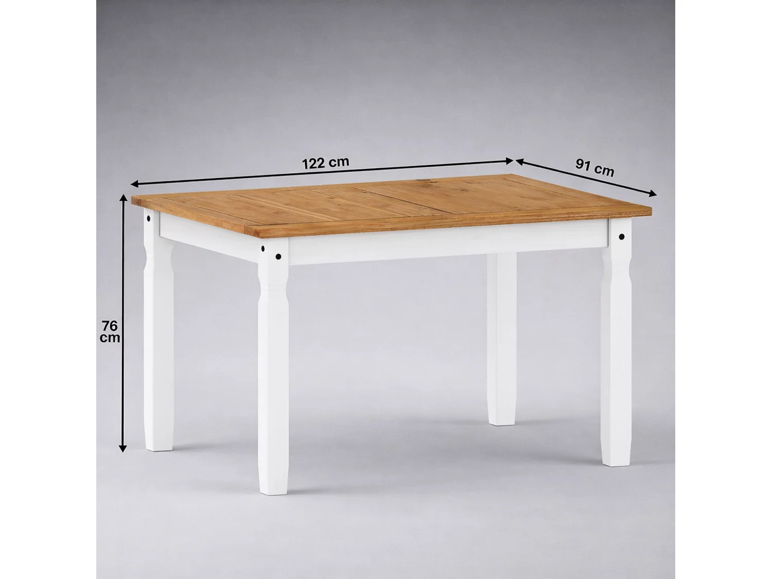 Mercers Furniture Corona White 4'0" Dining Table & 4 Chairs Set Solid Wood Mexican Pine Wooden Kitchen