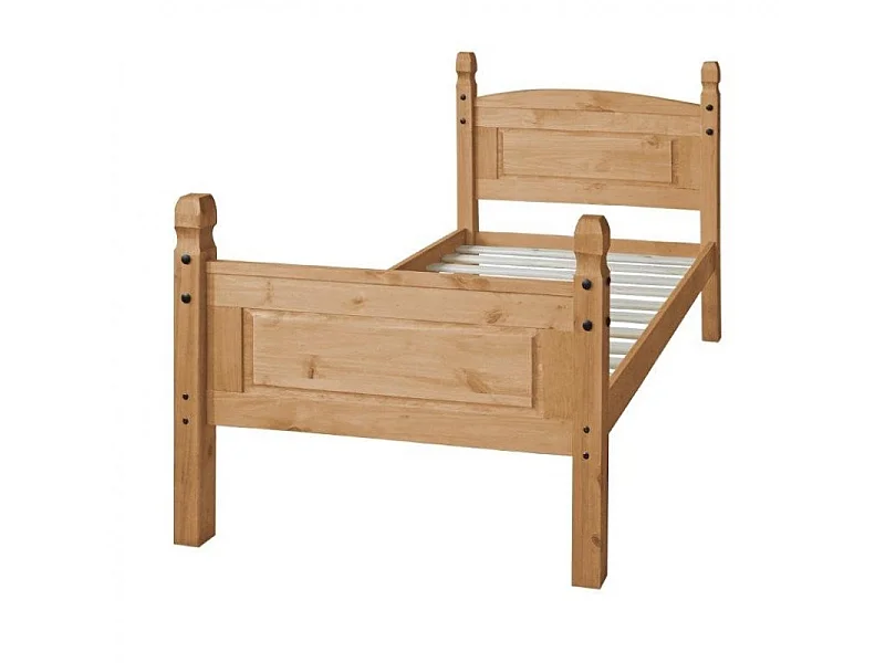 Mercers Furniture Corona 3'0 Single High End Bed Frame Solid Wood Pine Wooden Bedroom with Mexican Styling