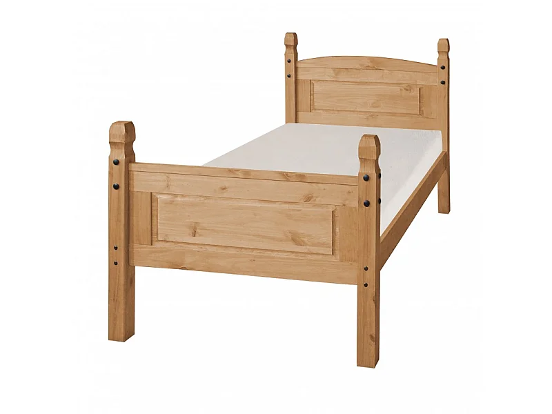 Mercers Furniture Corona 3'0 Single High End Bed Frame Solid Wood Pine Wooden Bedroom with Mexican Styling