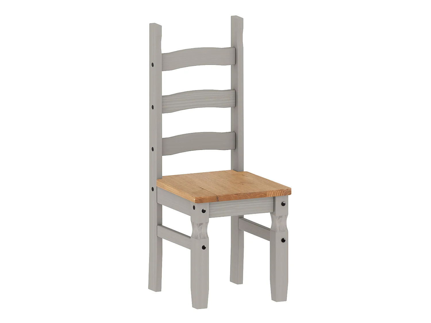 Mercers Furniture Corona Grey Wax 6'0 Dining Table & 6 Chairs Set Solid Wood Pine Wooden Long Large with Mexican Styling