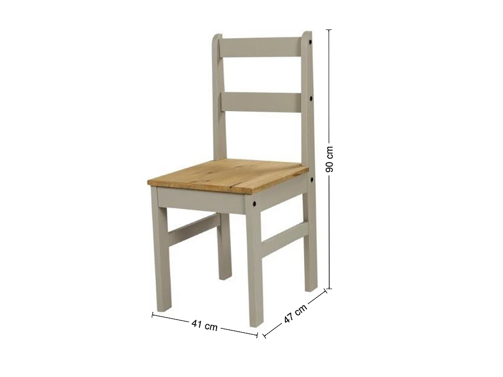 Mercers Furniture Corona Grey Wax Rio Dining Set Table & 2 Chairs Solid Wood Pine Wooden Square Small Kitchen with Mexican Styling