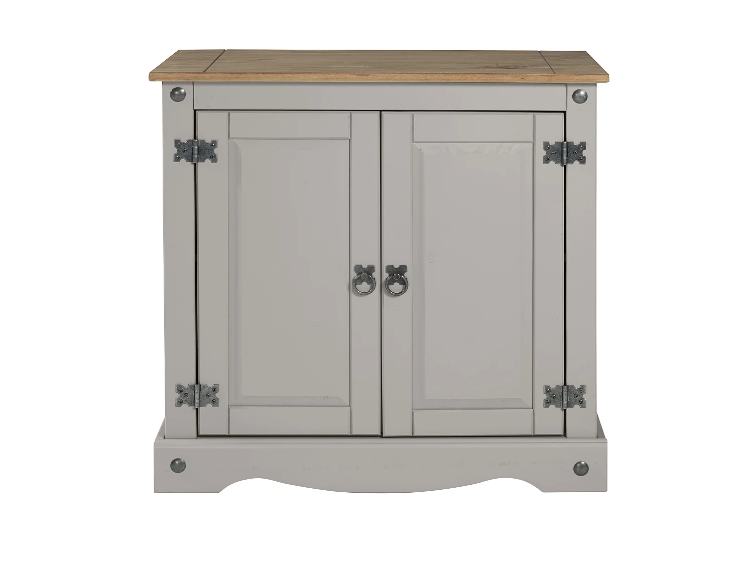 Mercers Furniture Corona Grey Painted Wax 2 Door Cupboard Sideboard Solid Wood Pine Wooden with Mexican Styling