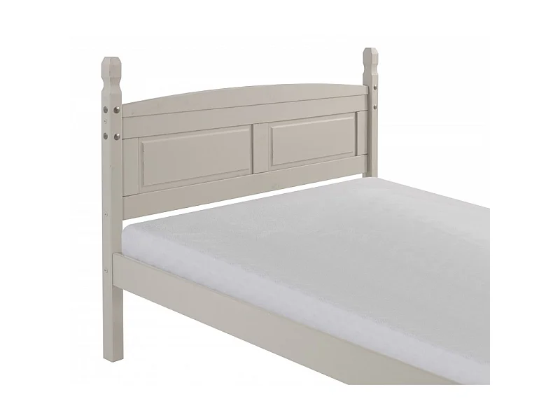 Mercers Furniture Corona Grey Wax 4'6 High End Double Bed Frame Solid Wood Pine Wooden with Mexican Styling
