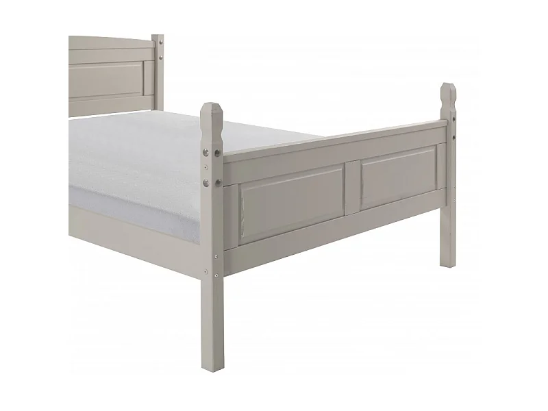 Mercers Furniture Corona Grey Wax 4'6 High End Double Bed Frame Solid Wood Pine Wooden with Mexican Styling