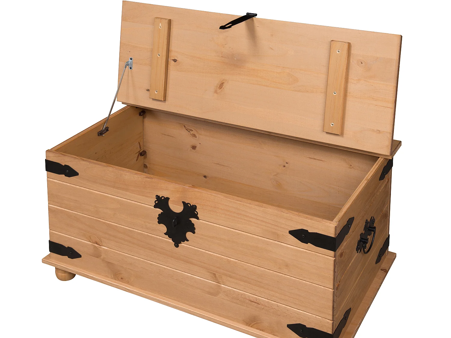 Mercers Furniture Corona Blanket Box Toy Chest Storage Trunk Ottoman Solid Wood Pine with Mexican Styling Wooden