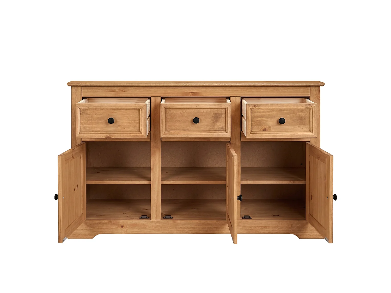 Mercers Furniture Country Antique 3 Door Sideboard Cabinet Cupboard Storage Dresser Solid Wood Pine Wooden