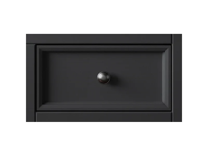 Mercers Furniture Country Carbon 2 Door 2 Drawer Sideboard Cabinet Storage Cupboard Solid Wood Pine Wooden Dark Grey with Mexican Styling