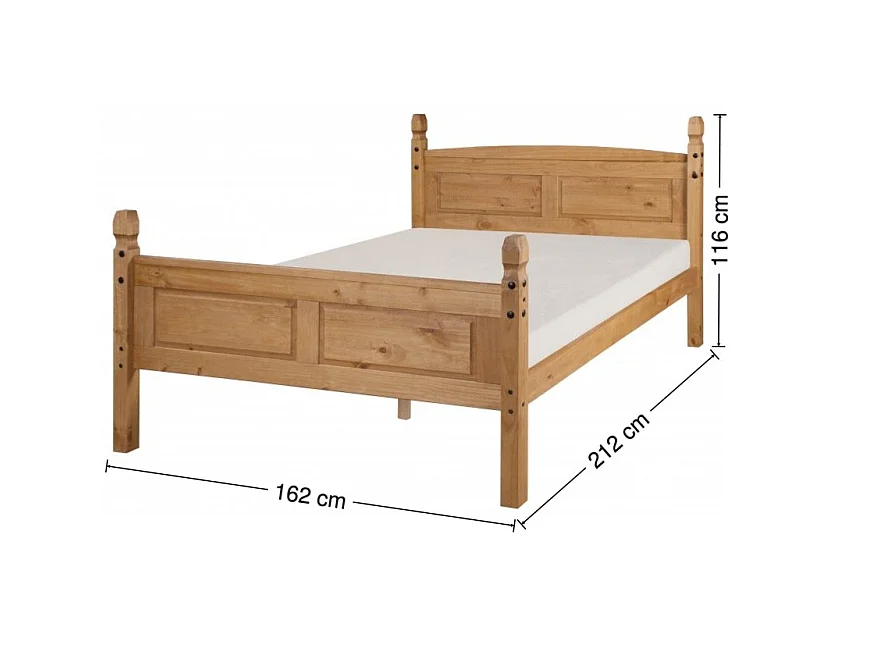 Mercers Furniture Corona 5'0 High End Bed Frame King Size Solid Wood Pine Wooden Bedroom with Mexican Styling