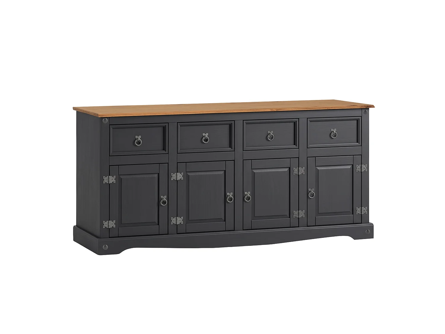 Mercers Furniture Corona Charcoal Grey 4 Door Sideboard