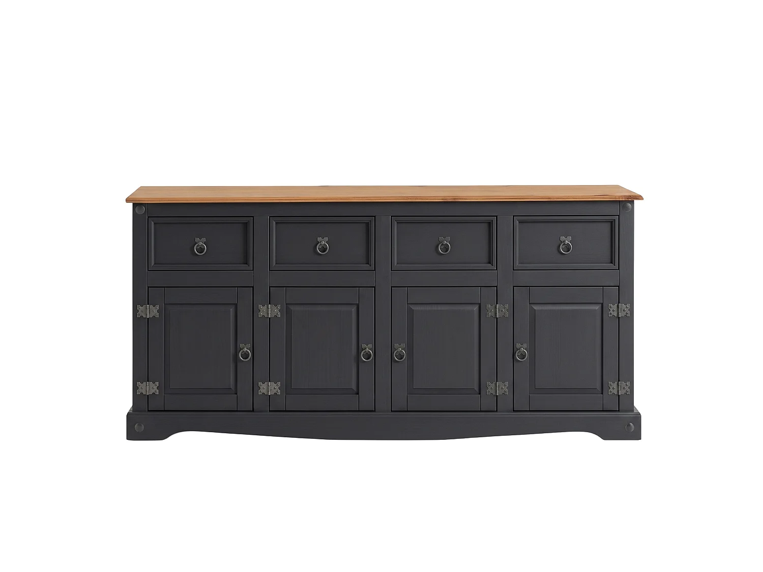 Mercers Furniture Corona Charcoal Grey 4 Door Sideboard