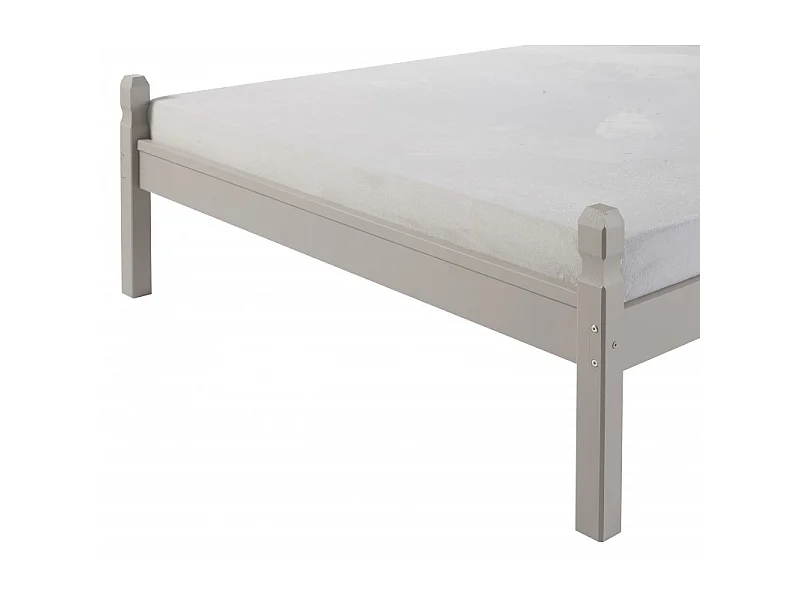 Mercers Furniture Corona Grey Wax 4'6 Low End Double Bed Frame Solid Wood Pine Wooden Bedroom with Mexican Styling