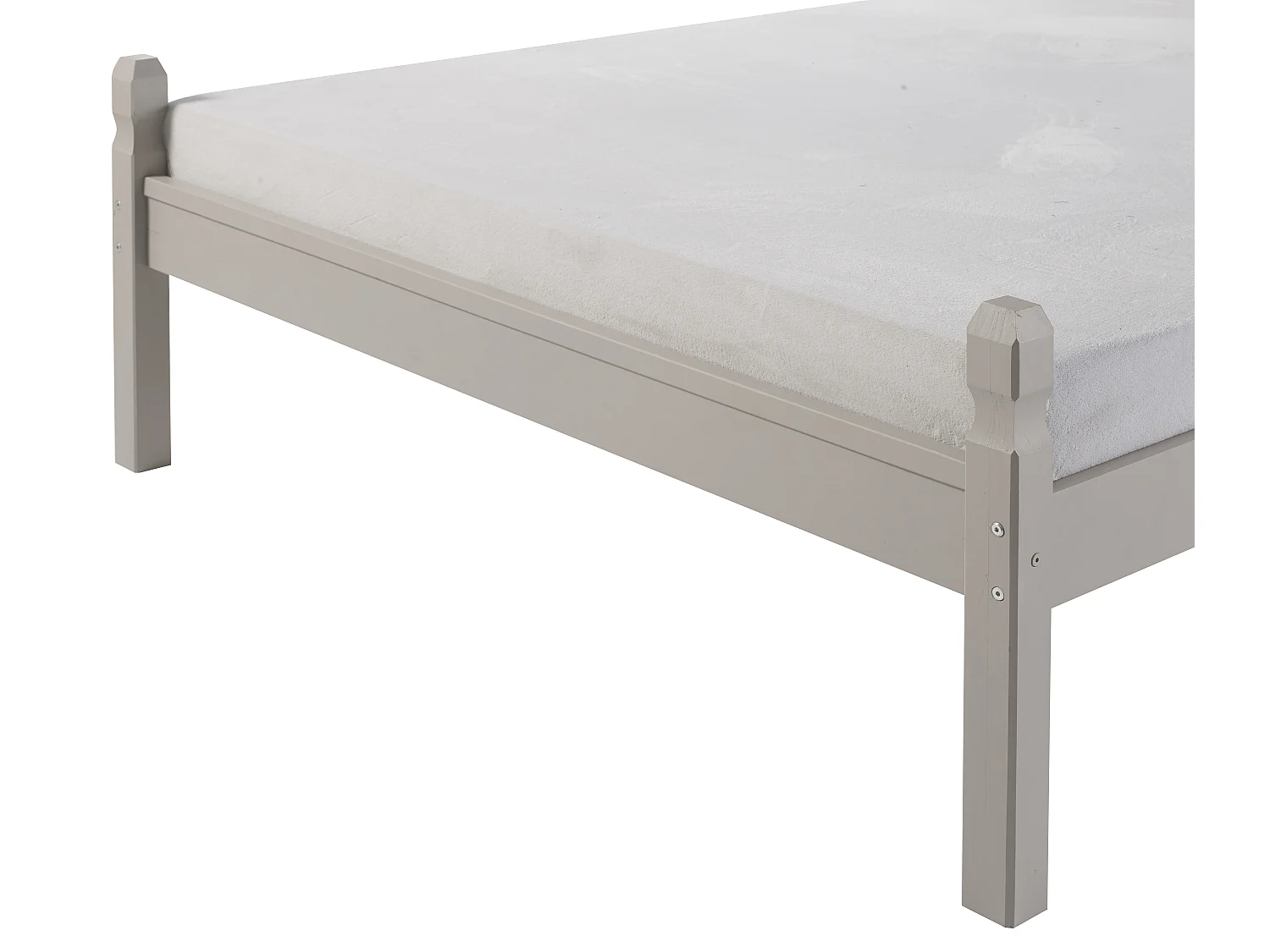 Mercers Furniture Corona Grey Wax 4'6 Low End Double Bed Frame Solid Wood Pine Wooden Bedroom with Mexican Styling