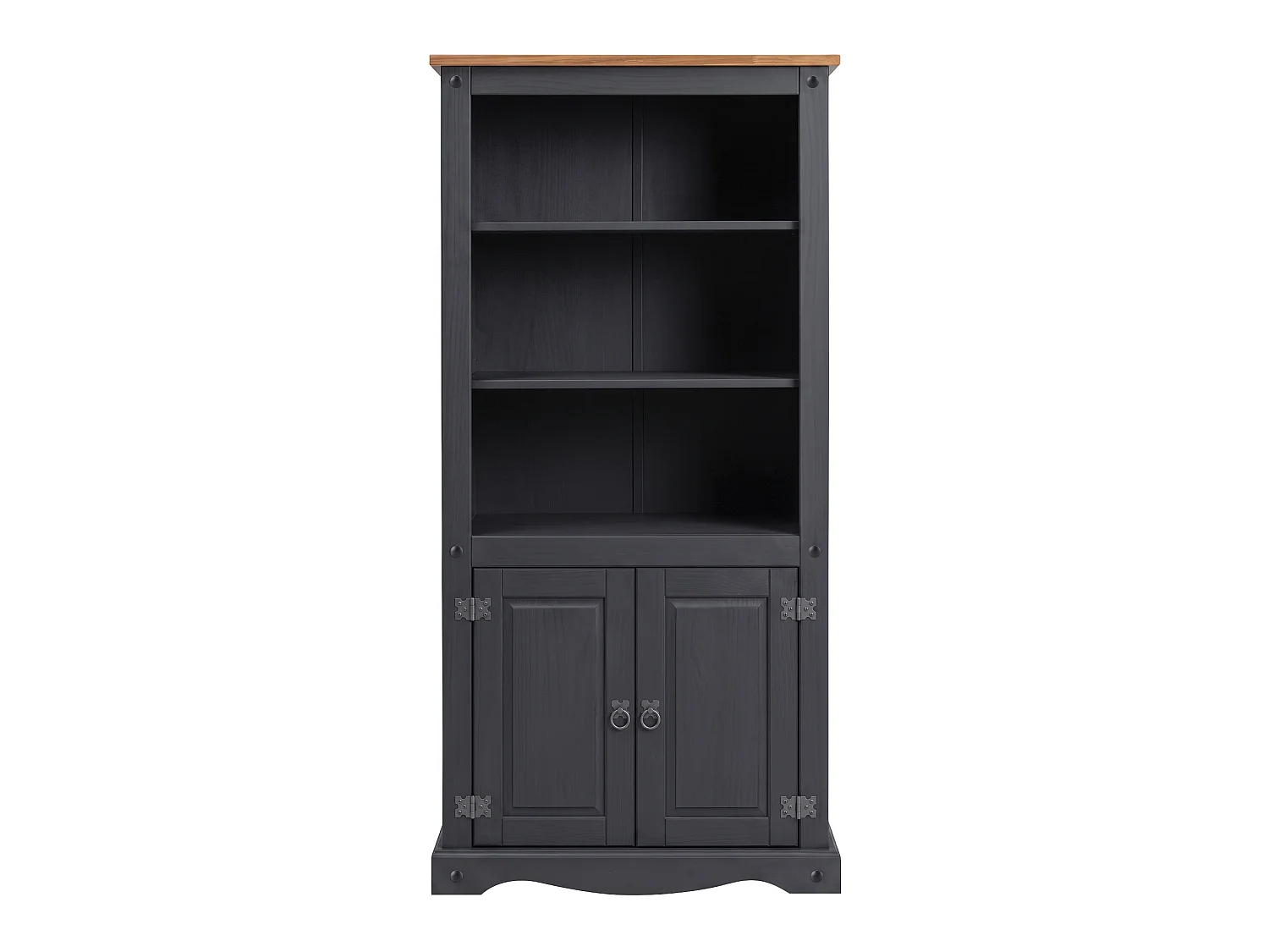 Mercers Furniture Corona Charcoal Grey 2 Door Bookcase