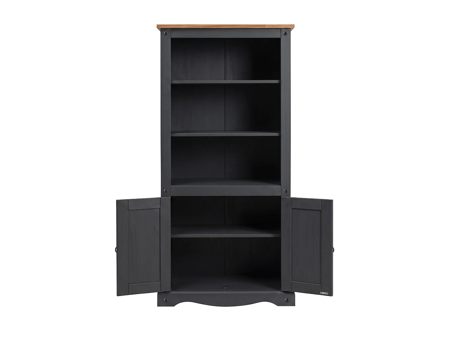 Mercers Furniture Corona Charcoal Grey 2 Door Bookcase