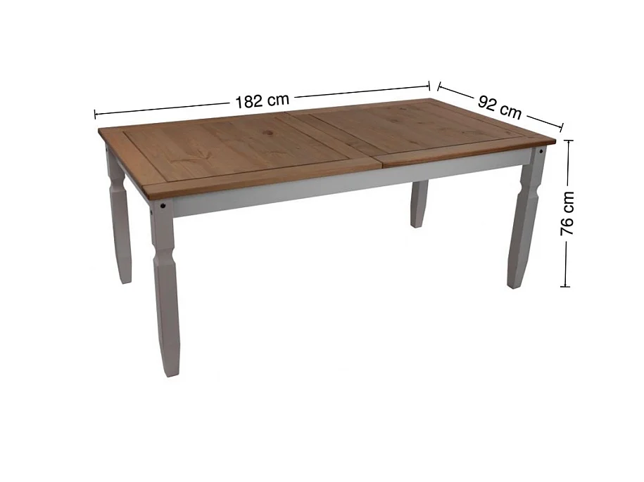 Mercers Furniture Corona Grey Wax 6'0 Dining Table Solid Wood Pine Wooden Long Large Kitchen with Mexican Styling
