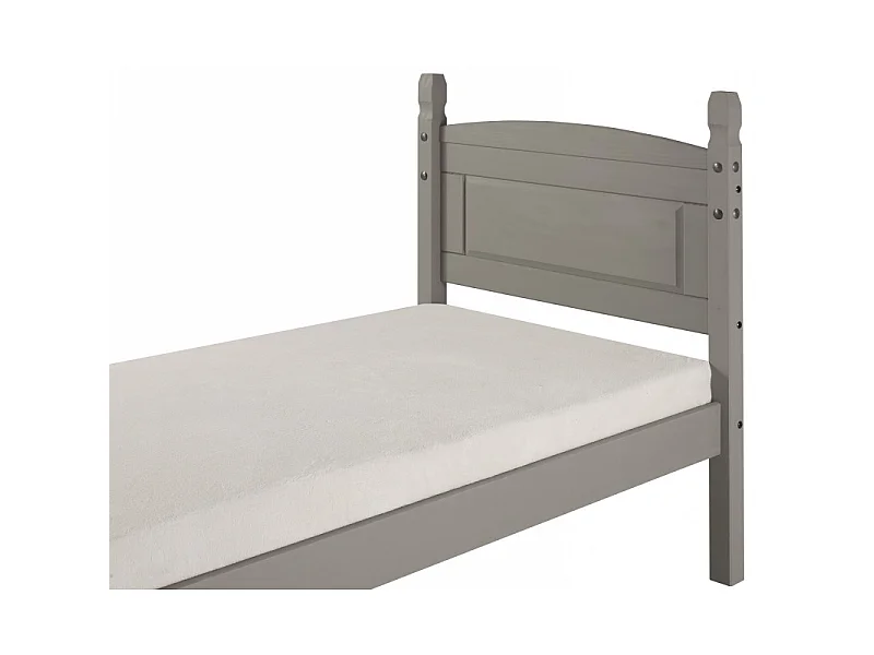Mercers Furniture Corona Grey Wax 3'0 Low End Single Bed Frame Solid Wood Pine Wooden Bedroom with Mexican Styling