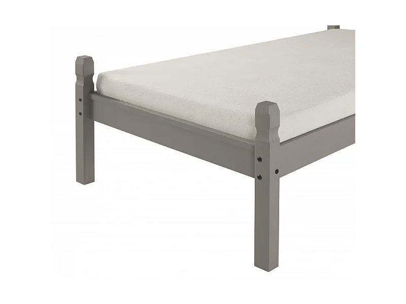 Mercers Furniture Corona Grey Wax 3'0 Low End Single Bed Frame Solid Wood Pine Wooden Bedroom with Mexican Styling