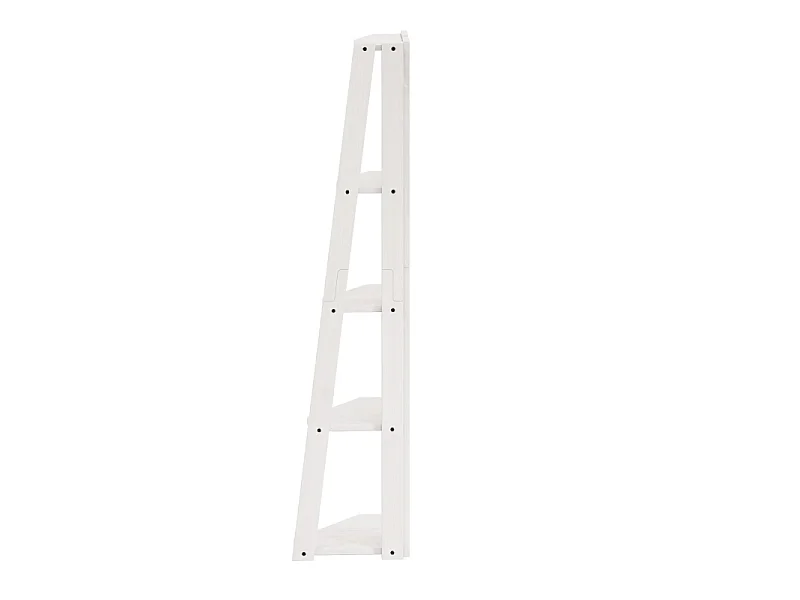 Mercers Furniture Corona White Corner Ladder Bookcase Open Leaning Display Unit Shelving Solid Wood Mexican Pine Wooden