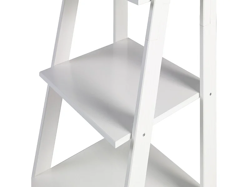 Mercers Furniture Corona White Ladder Bookcase Open Display Shelves Solid Wood Mexican Pine Wooden