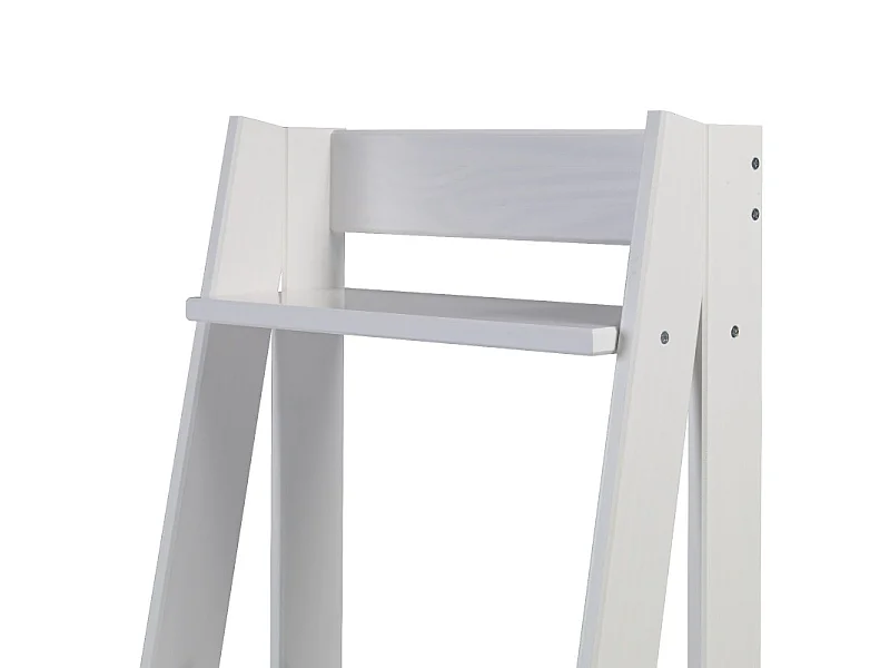Mercers Furniture Corona White Ladder Bookcase Open Display Shelves Solid Wood Mexican Pine Wooden