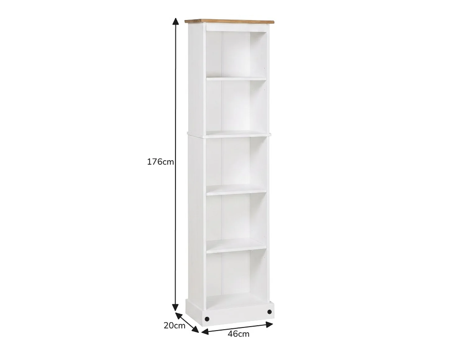 Mercers Furniture Corona White Tall Narrow Bookcase