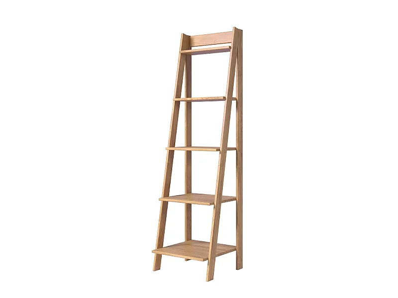Mercers Furniture Corona Ladder Bookcase Open Leaning Storage Shelving Display Unit Solid Wood Mexican Pine Wooden
