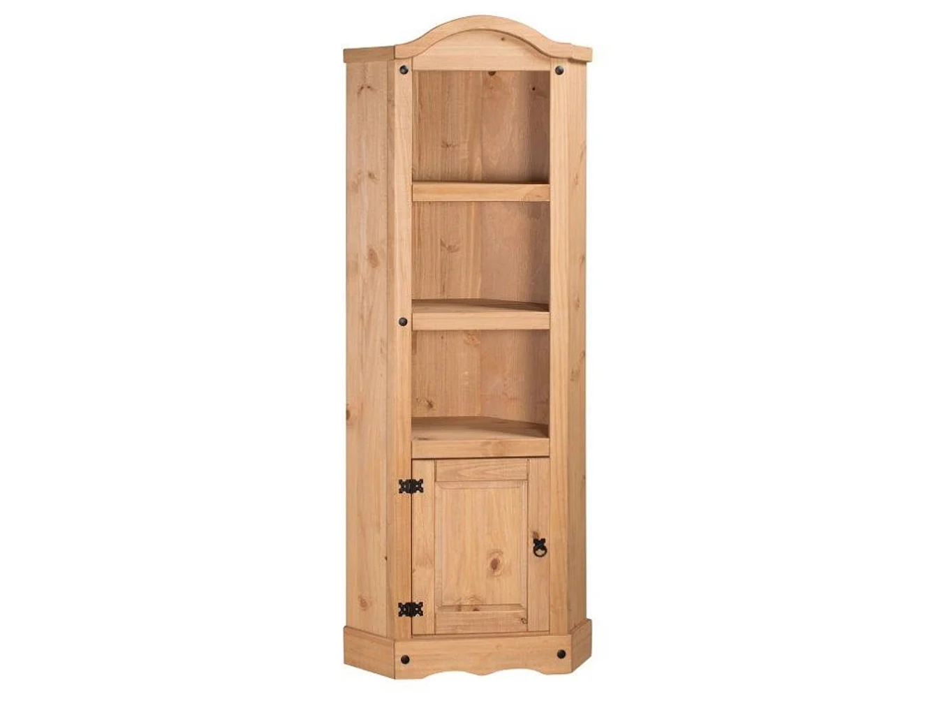 Mercers Furniture Corona Corner Display Unit 1 Door Bookcase Solid Wood Pine Wooden with Mexican Styling