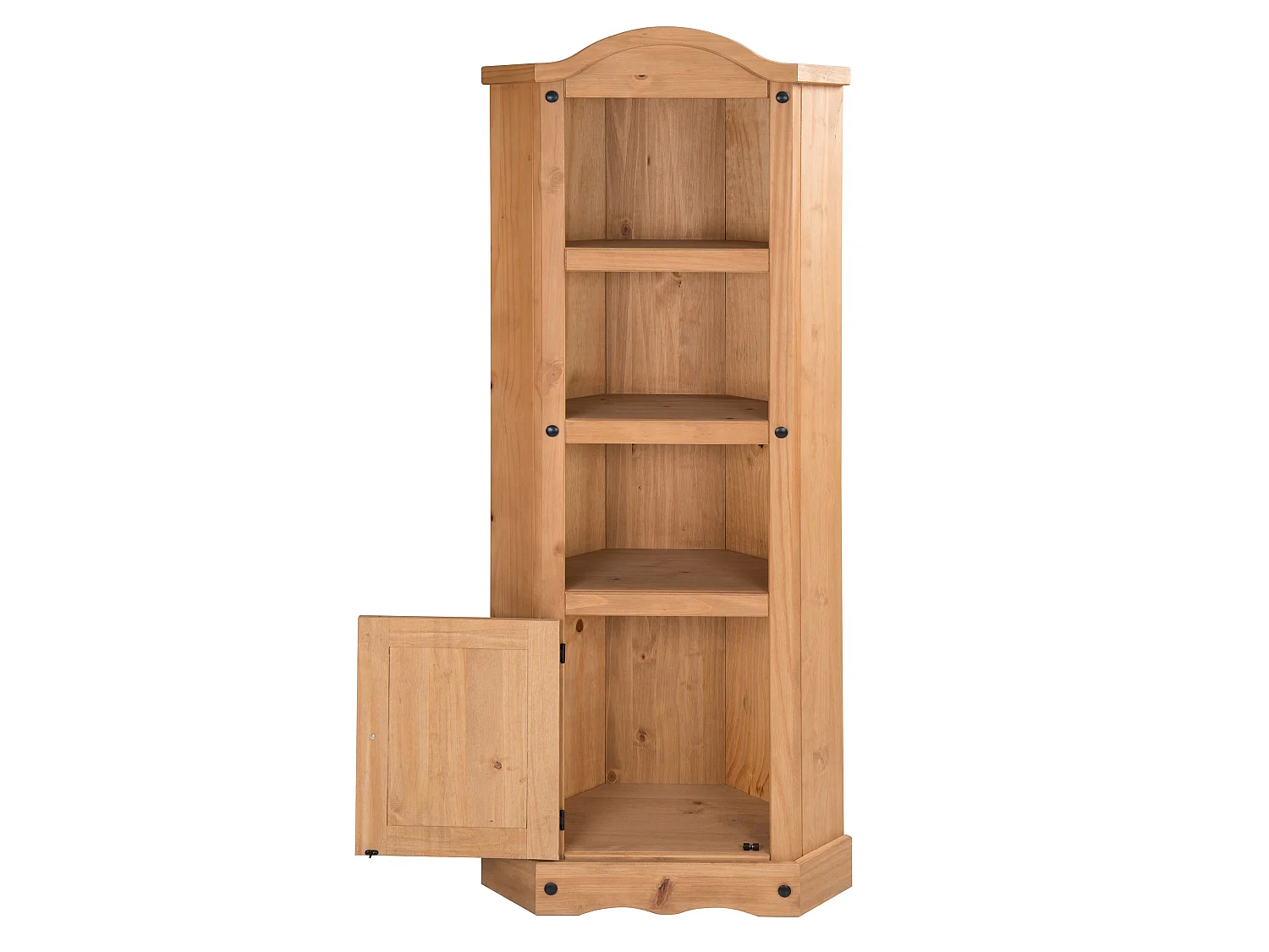 Mercers Furniture Corona Corner Display Unit 1 Door Bookcase Solid Wood Pine Wooden with Mexican Styling