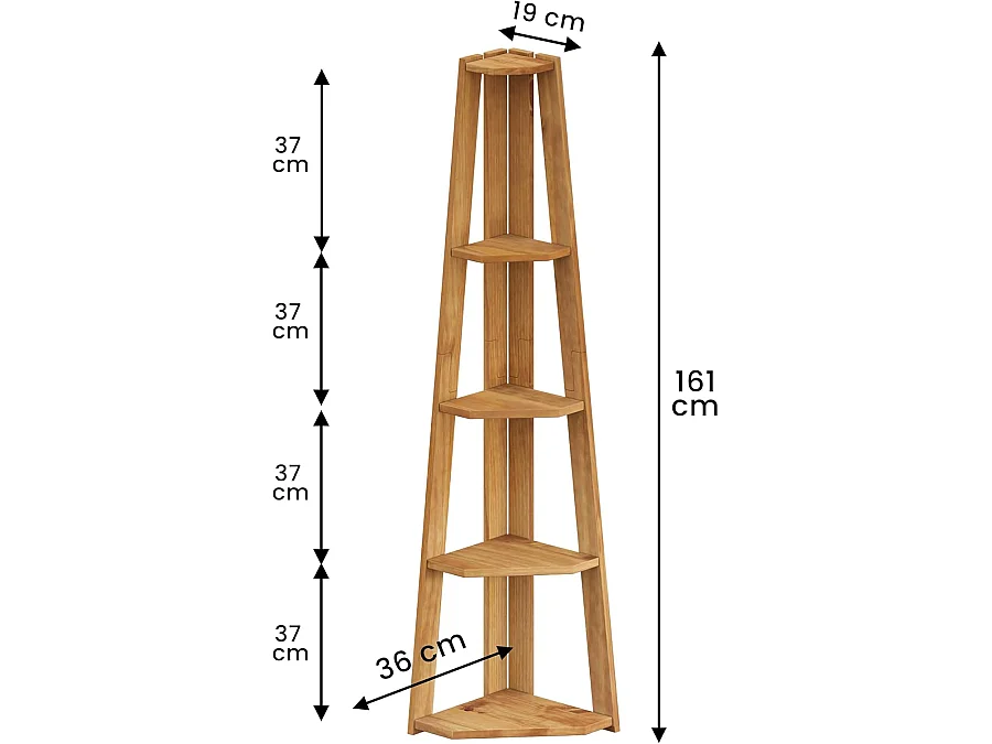Mercers Furniture Corona Corner Ladder Bookcase Open Shelving Storage Solid Wood Mexican Pine Wooden Antique Wax