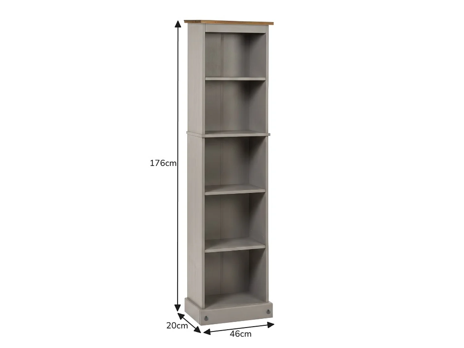 Mercers Furniture Corona Grey Tall Narrow Bookcase