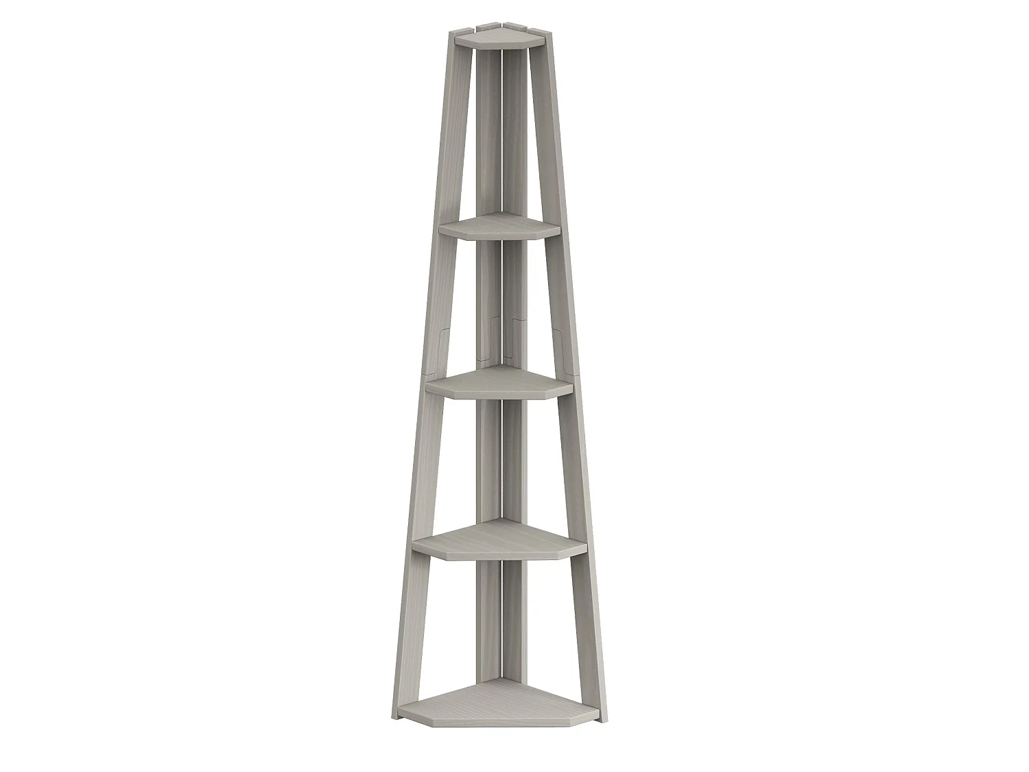 Mercers Furniture Corona Grey Wax Corner Ladder Bookcase Open Shelving Display Solid Wood Mexican Pine Wooden