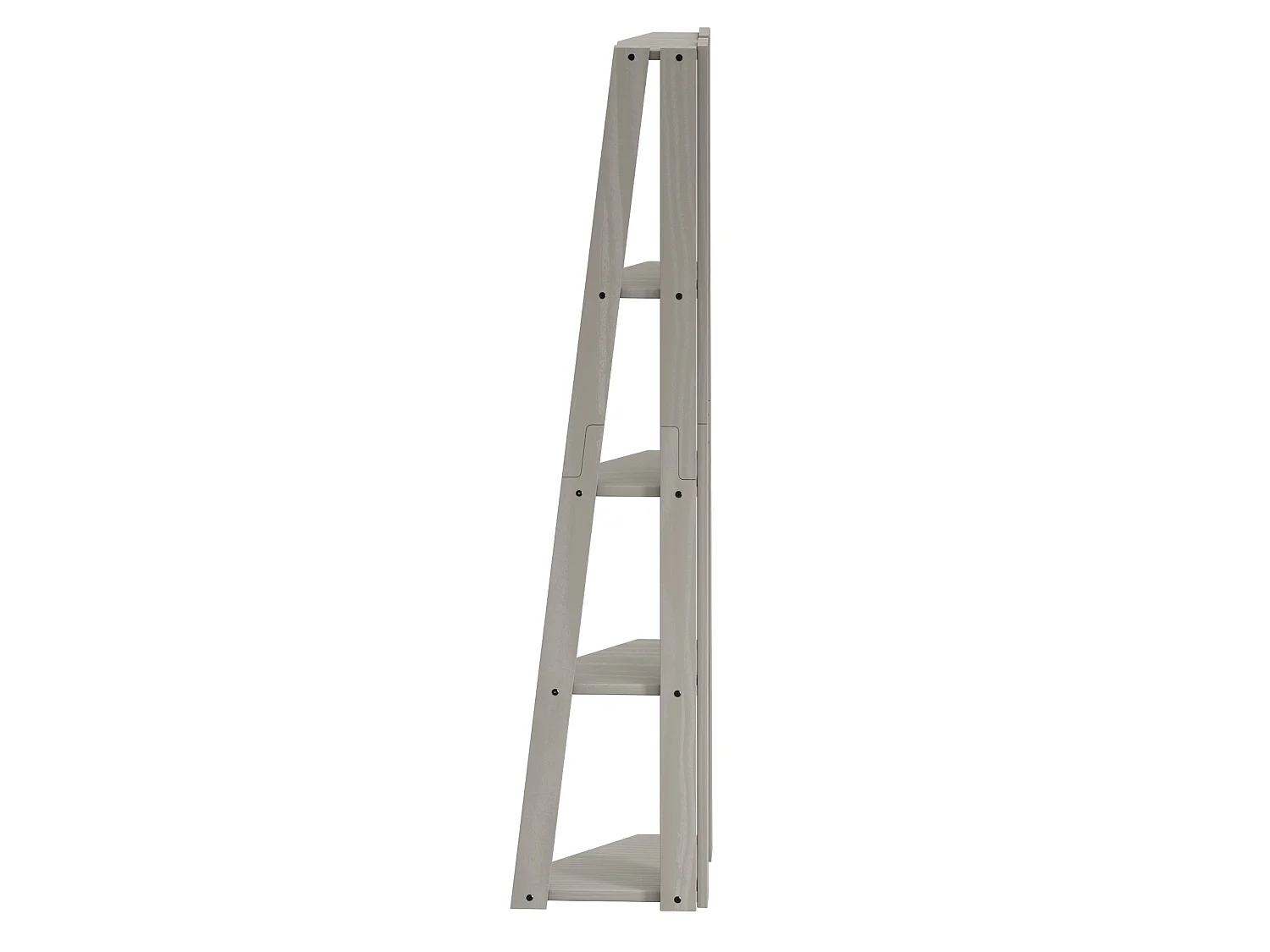 Mercers Furniture Corona Grey Wax Corner Ladder Bookcase Open Shelving Display Solid Wood Mexican Pine Wooden