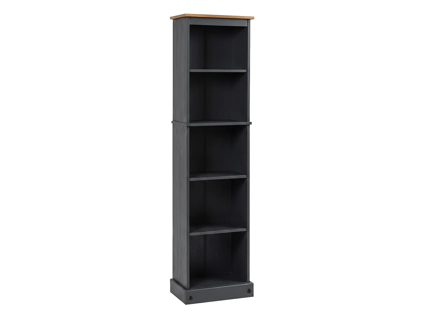 Mercers Furniture Corona Charcoal Grey Tall Narrow Bookcase