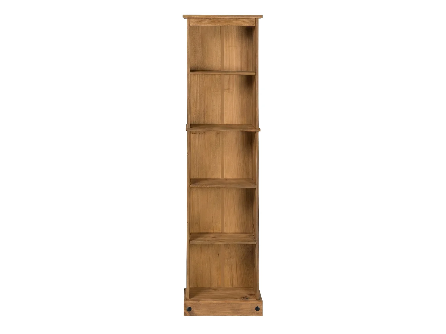 Mercers Furniture Corona Tall Narrow Bookcase Slim Large Display Storage Solid Wood Pine with Mexican Styling Wooden